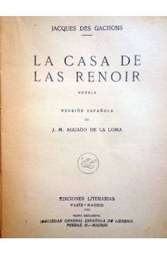 Muestra 1 de LA CASA DE LAS RENOIR (Jacques Des Gachons) Ediciones Literarias 1927