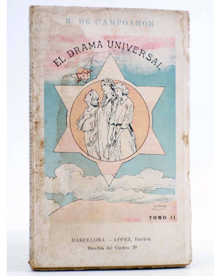 Cubierta de COLECCIÓN DIAMANTE 9. EL DRAMA UNIVERSAL. TOMO II (R. De Campoamor) Antonio López Circa 1900