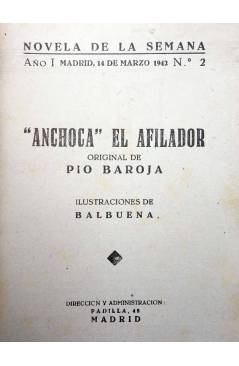 Muestra 1 de NOVELA DE LA SEMANA 2. ANCHOCA EL AFILADOR (Pío Baroja / Ils. Balbuena) La Novela de la Semana 1942