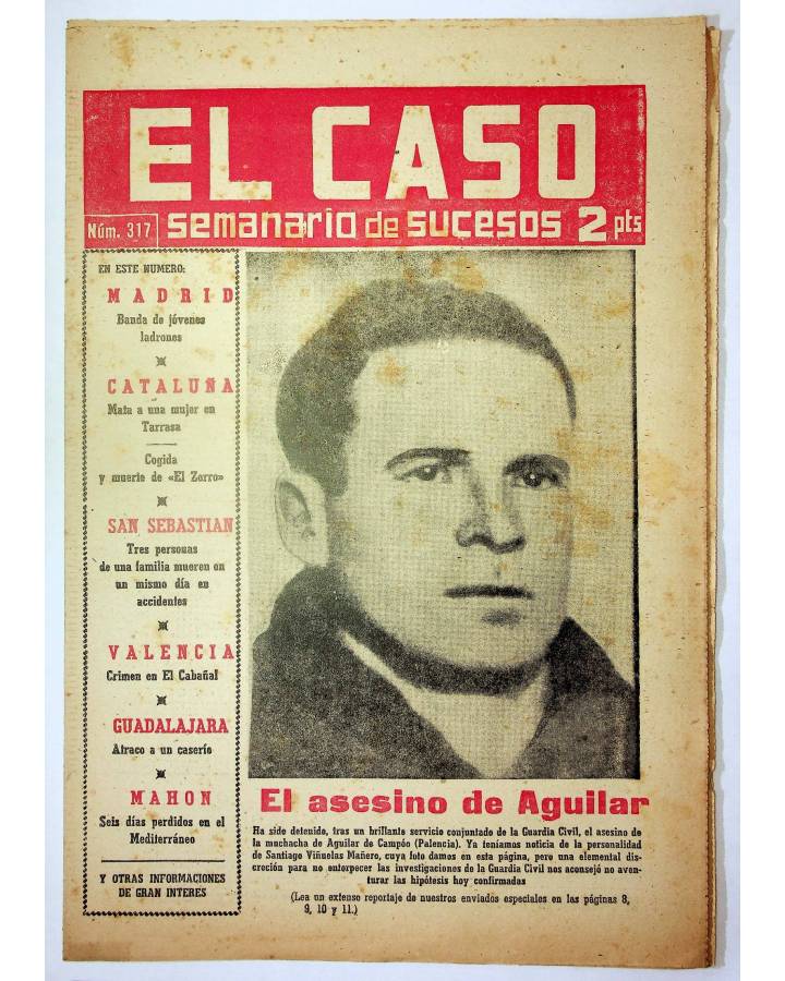 Cubierta de EL CASO. SEMANARIO DE SUCESOS 317. 31 DE MAYO DE 1958 (Vvaa) Prensa Castellana 1958