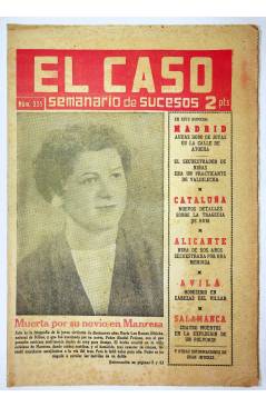 Cubierta de EL CASO. SEMANARIO DE SUCESOS 335. 4 DE OCTUBRE DE 1958 (Vvaa) Prensa Castellana 1958