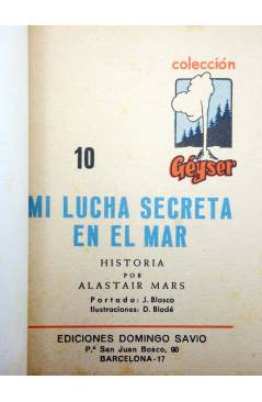 Muestra 1 de COLECCIÓN GÉYSER 10. MI LUCHA SECRETA EN EL MAR (A. Mars) Domingo Savio 1965. PORTADA JESUS BLASCO