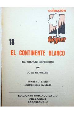 Muestra 1 de COLECCIÓN GÉYSER 18. EL CONTINENTE BLANCO (José Repollés) Domingo Savio 1967. PORTADA JESUS BLASCO