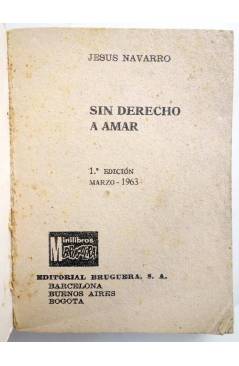 Muestra 1 de MINILIBROS BRUGUERA SERIE ROSA 16. SIN DERECHO A AMAR (Jesús Navarro) Bruguera Bolsilibros 1963
