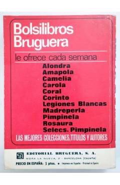 Contracubierta de MINILIBROS BRUGUERA SERIE ROSA 242. SED DE AMOR (Jesús Navarro) Bruguera Bolsilibros 1967