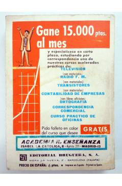 Contracubierta de MINILIBROS BRUGUERA SERIE OESTE 672. LLEGAR A TIEMPO (Fidel Prado) Bruguera Bolsilibros 1969