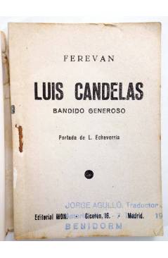 Muestra 1 de COLECCIÓN VELETA 15. LUIS CANDELAS EL BANDIDO GENEROSO (Ferevan) Mon Circa 1970