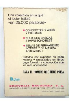 Contracubierta de EN 25.000 PALABRAS PARA EL HOMBRE QUE TIENE PRISA 18. EL PETRÓLEO (J. Galán) Bruguera Bolsilibros 1972