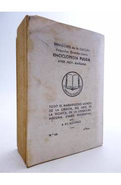 Contracubierta de ENCICLOPEDIA PULGA GIGANTE 60. CINCO SEMANAS EN GLOBO (Julio Verne) G.P. Circa 1960