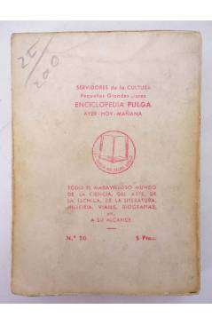 Contracubierta de ENCICLOPEDIA PULGA 20. EL PRISIONERO DE ZENDA (Anthony Hope) G.P. Circa 1955
