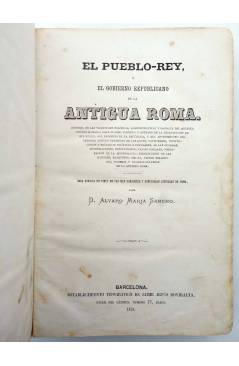 Contracubierta de EL PUEBLO REY O EL GOBIERNO REPUBLICANO DE LA ANTIGUA ROMA (Álvaro María Sancho) Jaime Repús 1870
