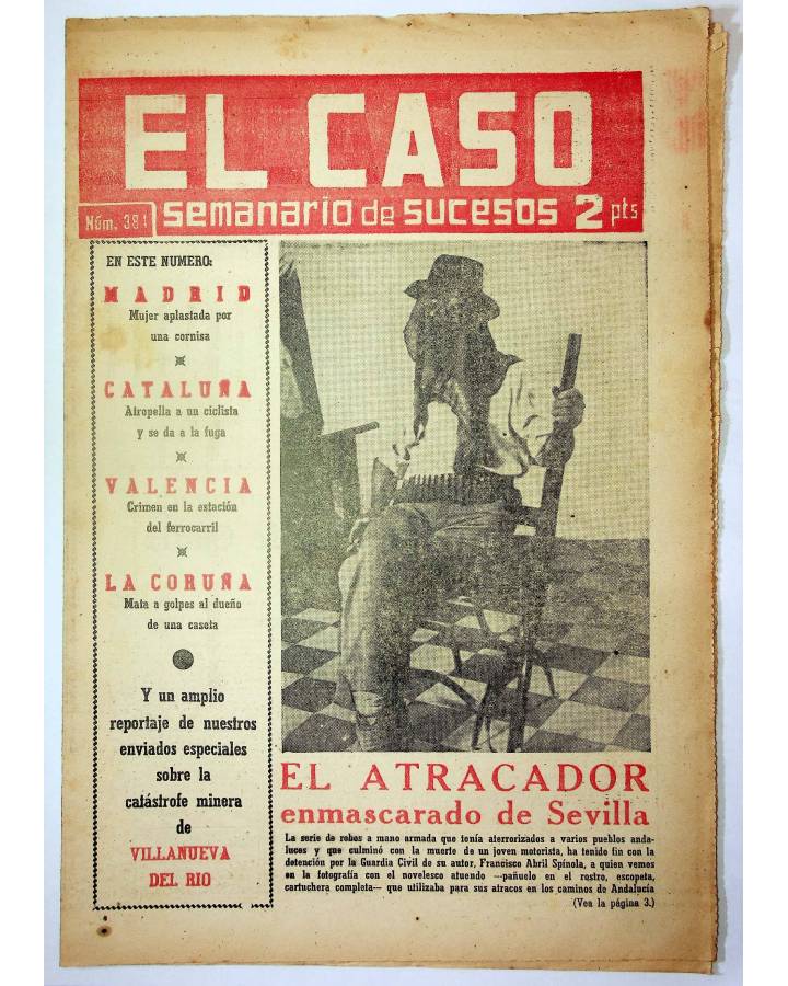 Cubierta de EL CASO. SEMANARIO DE SUCESOS 384. 12 DE SEPTIEMBRE DE 1959 (Vvaa) Prensa Castellana 1959