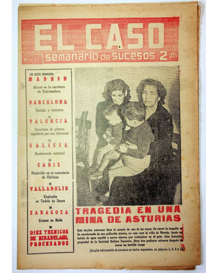 Cubierta de EL CASO. SEMANARIO DE SUCESOS 397. 12 DE DICIEMBRE DE 1959 (Vvaa) Prensa Castellana 1959