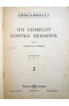 Muestra 1 de ROCAMBOLE 2. UN COMPLOT CONTRA HERMINIA (Ponson Du Terrail) Prensa Moderna Circa 1930