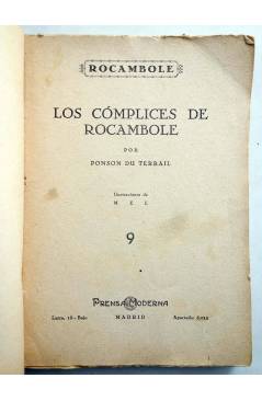 Muestra 1 de ROCAMBOLE 9. LOS CÓMPLICES DE ROCAMBOLE (Ponson Du Terrail) Prensa Moderna Circa 1930