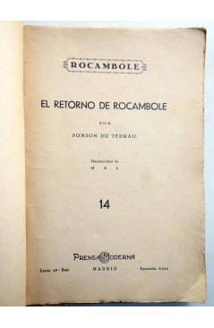Muestra 1 de ROCAMBOLE 14. EL RETORNO DE ROCAMBOLE (Ponson Du Terrail) Prensa Moderna Circa 1930