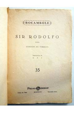 Muestra 1 de ROCAMBOLE 35. SIR RODOLFO (Ponson Du Terrail) Prensa Moderna Circa 1930