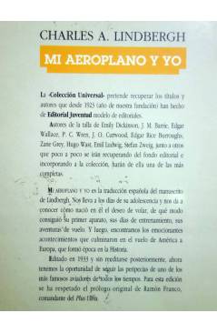 Muestra 1 de COL. UNIVERSAL 37. MI AEROPLANO Y YO (Charles A. Lindbergh) Juventud 1995