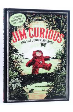 Cubierta de JIM CURIOUS AND THE JUNGLE JOURNEY: A 3-D VOYAGE INTO THE JUNGLE HC (Matthias Picard) Abrams 2021. EN INGLÉS