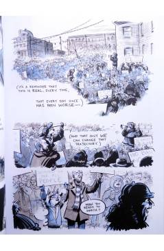 Muestra 3 de SAVE IT FOR LATER: PROMISES PARENTHOOD AND THE URGENCY OF PROTEST GN (Nate Powell) Abrams 2021. EN INGLÉS
