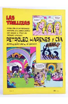 Contracubierta de TRILLIZAS. PUBLICACIÓN PARA ADULTOS 4. CÓMO CONSEGUIR MILLONES. Valenciana 1977