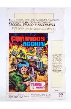 Contracubierta de COMANDOS EN ACCIÓN 1. LA PATRULLA FANTASMA. Valenciana 1979