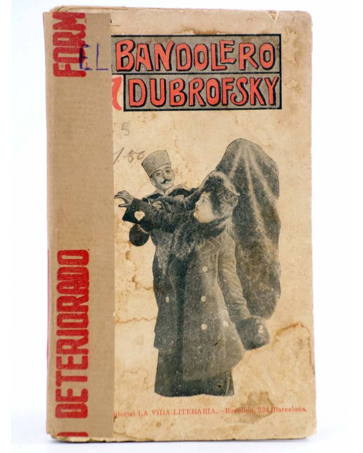 Cubierta de LA VIDA LITERARIA. EL BANDOLERO DUBROFSKY (Puskin) Guarner Taberner y Cía Circa 1910