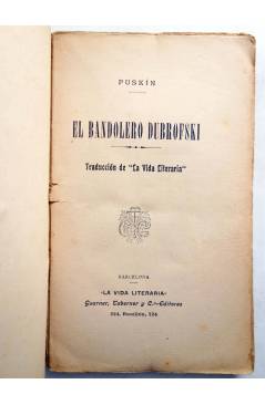 Muestra 1 de LA VIDA LITERARIA. EL BANDOLERO DUBROFSKY (Puskin) Guarner Taberner y Cía Circa 1910