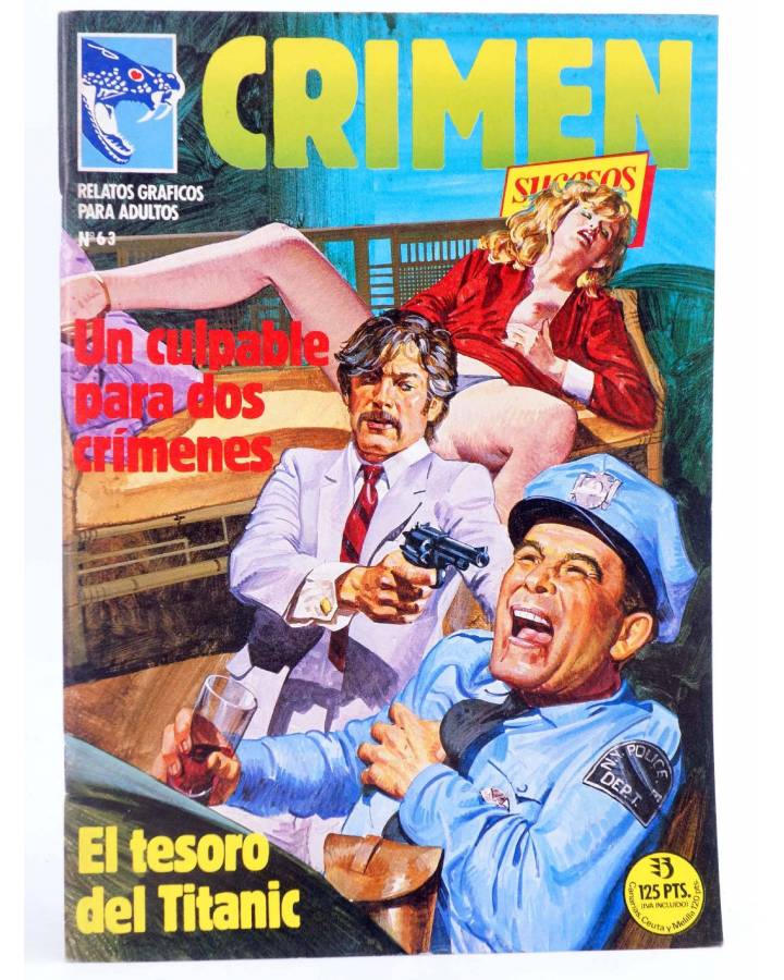Cubierta de CRIMEN SUCESOS REALES. RELATOS GRAFICOS PARA ADULTOS 63. Zinco 1987