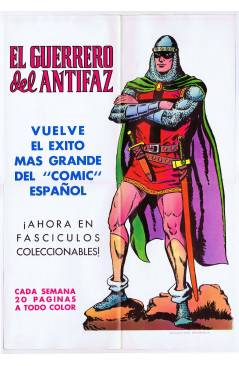Cubierta de EL GUERRERO DEL ANTIFAZ. POSTER PROMOCIONAL 38x54 cm. Valenciana 1972. DE KIOSCO
