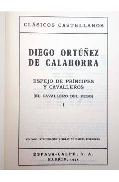 Muestra 1 de CLASICOS CASTELLANOS 193. ESPEJO DE PRÍNCIPES Y CAVALLEROS I (Diego Ortúñez De Calahorra) Espasa Calpe 1975