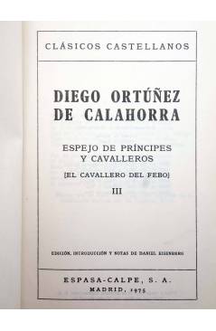 Muestra 1 de CLASICOS CASTELLANOS 195. ESPEJO DE PRÍNCIPES Y CAVALLEROS III (Diego Ortúñez De Calahorra) Espasa Calpe 19