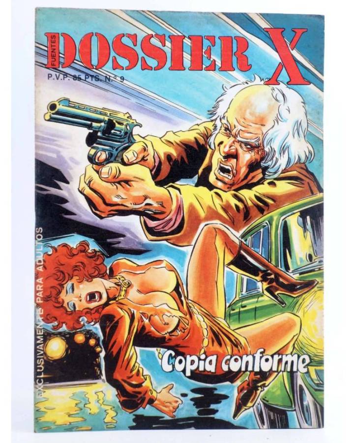 Cubierta de DOSSIER X 9. COPIA CONFORME. J. Fuentes 1984