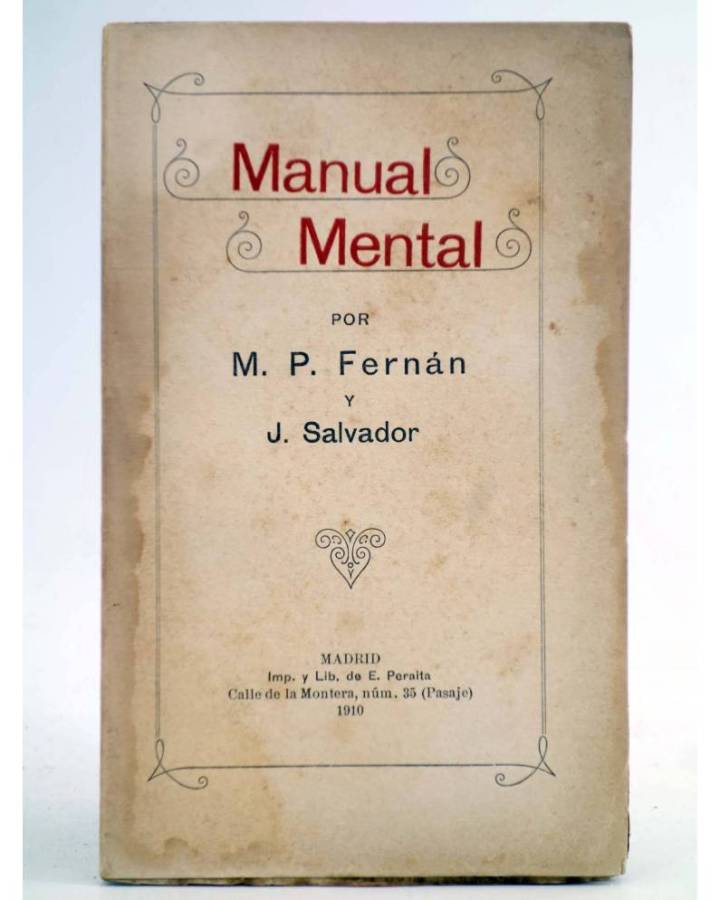 Cubierta de MANUAL MENTAL - INTONSO (M.P. Fernán / J. Salvador) E. Peraita 1910