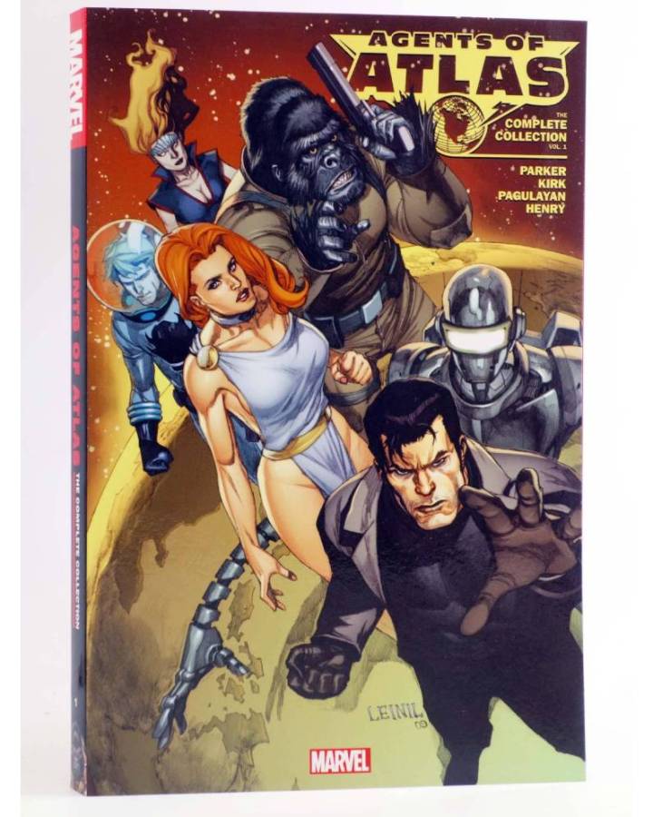 Cubierta de AGENTS OF ATLAS THE COMPLETE COLLECTION 1. TPB (Jeff Parker / Leonard Kirk) Marvel 2018. EN INGLÉS