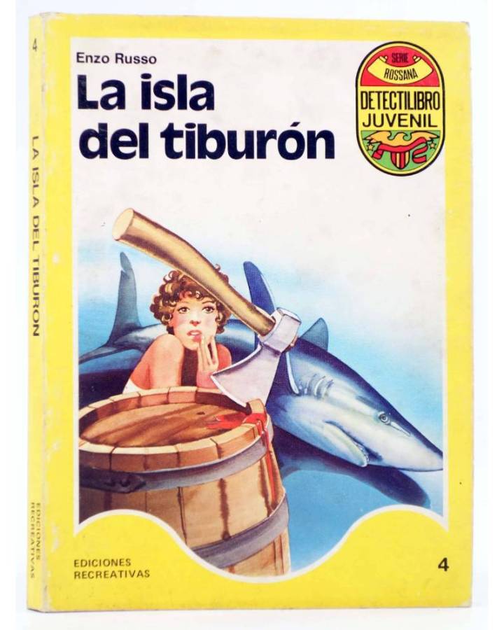 Cubierta de DETECTILIBRO JUVENIL 4. LA ISLA DEL TIBURÓN (Enzo Russo) Ediciones Recreativas 1980