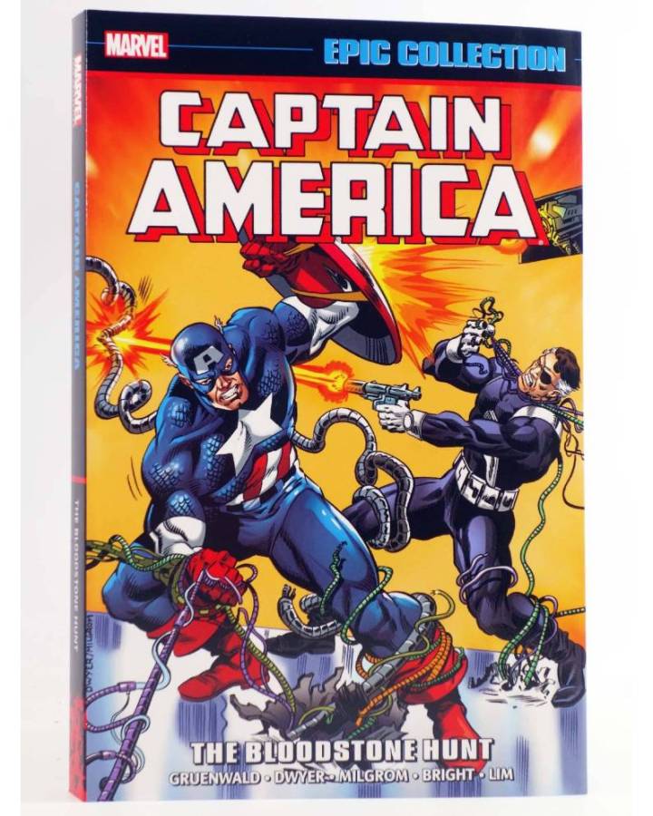 Cubierta de CAPTAIN AMERICA EPIC COLLECTION 15. THE BLOODSTONE HUNT TPB (Mark Gruenwald / Kieron Dwyer) Marvel 2022. EN 