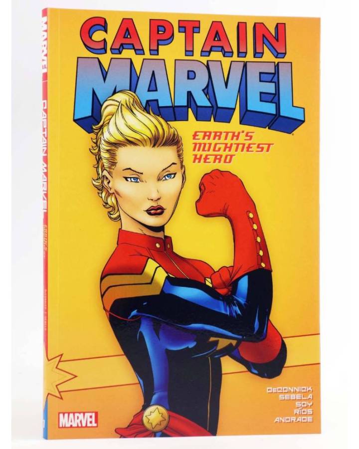 Cubierta de CAPTAIN MARVEL 1. EARTH'S MIGHTIEST HERO TPB (Kelly Sue Deconnich / Chris Sebela) Marvel 2016. EN INGLÉS