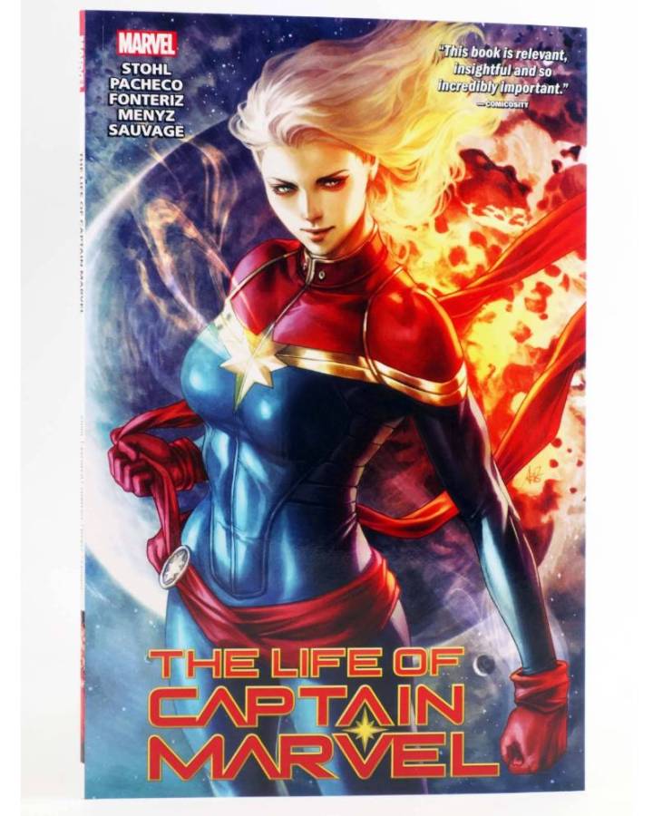 Cubierta de THE LIFE OF CAPTAIN MARVEL TPB (Margaret Stohl / Carlos Pacheco) Marvel 2019. EN INGLÉS