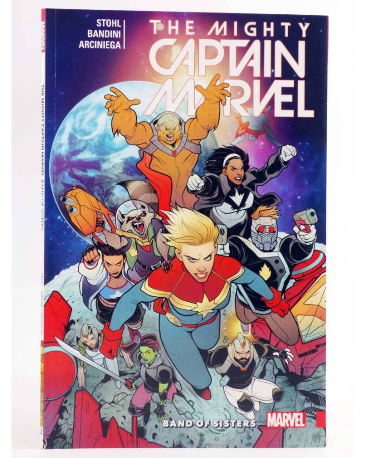 Cubierta de THE MIGHTY CAPTAIN MARVEL 2. BAND OF SISTERS TPB (Margaret Stohl / Michele Bandini) Marvel 2017. EN INGLÉS