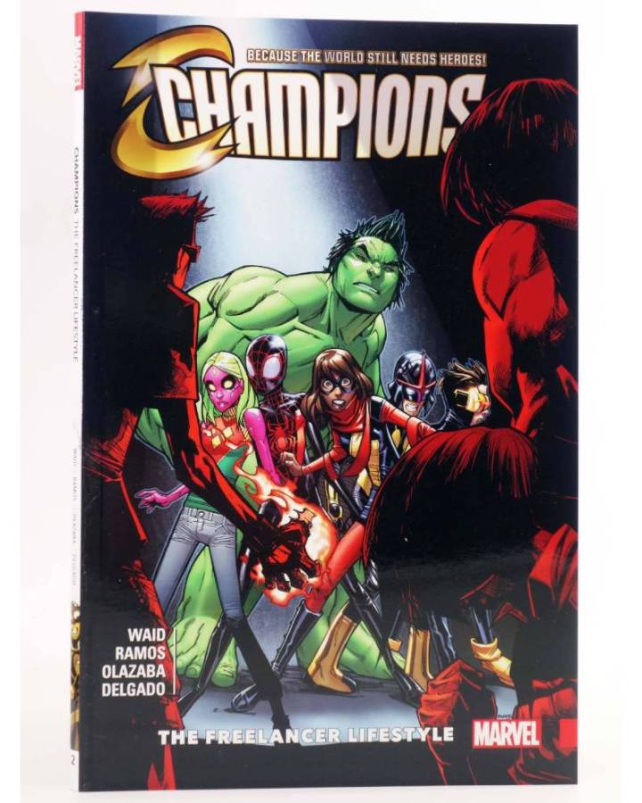 Cubierta de CHAMPIONS 2ND SERIES 2. THE FREELANCER LIFESTYLE TPB (Mark Waid / Humberto Ramos) Marvel 2017. EN INGLÉS