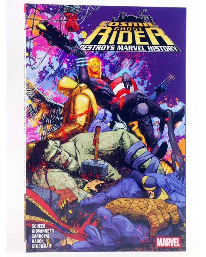 Cubierta de COSMIC GHOST RIDER DESTROYS MARVEL HISTORY TPB (Paul Scheer / Nick Giovannetti) Marvel 2019. EN INGLÉS