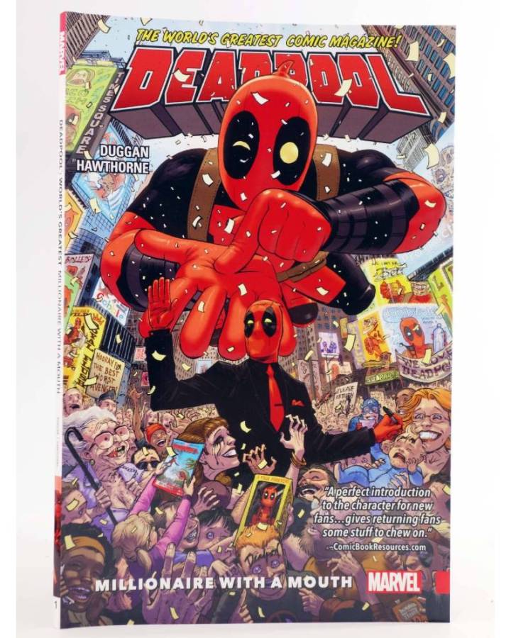 Cubierta de DEADPOOL WORLD'S GREATEST 1. MILLIONAIRE WITH A MOUTH TPB (Gerry Duggan / Mike Hawthorne) Marvel 2016. EN IN