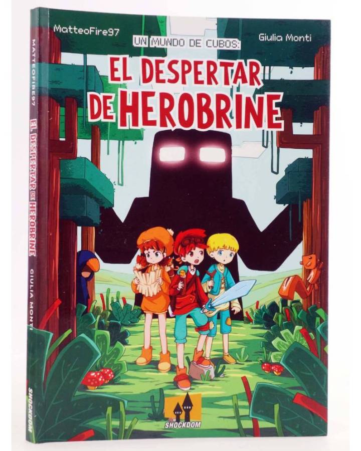 Cubierta de UN MUNDO DE CUBOS: EL DESPERTAR DE HEROBRINE (Matteofire97 / Giulia Monti) Shockdom 2021