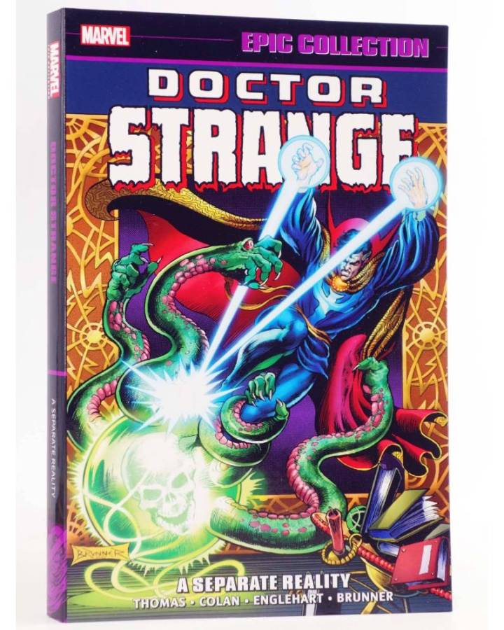 Cubierta de DOCTOR STRANGE EPIC COLLECTION 3. A SEPARATE REALITY TPB (Steve Englehart / Roy Thomas) Marvel 2021. EN INGL