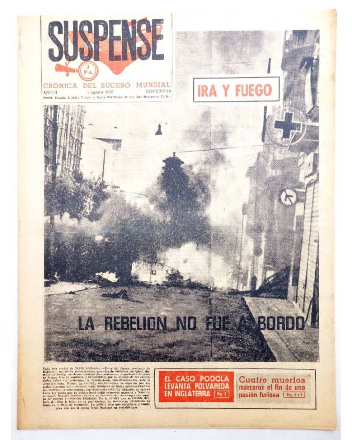 Cubierta de SUSPENSE. CRÓNICA DEL SUCESO MUNDIAL 58. AÑO II.- 1 de agosto de 1959 (Vvaa) Diario España 1959