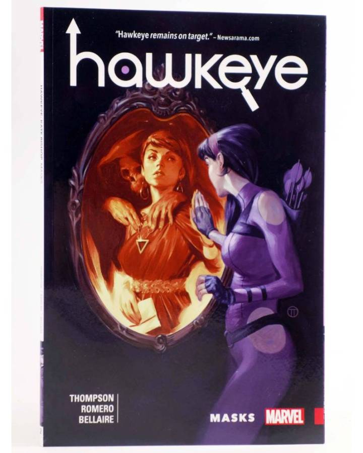 Cubierta de HAWKEYE BY KELLY THOMPSON 2. MASKS TPB (Kelly Thompson / Leonardo Romero) Marvel 2017. EN INGLÉS