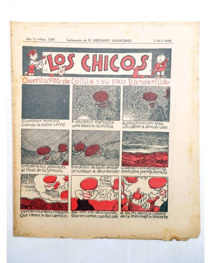 Cubierta de LOS CHICOS SUPLEMENTO DE EL MERCANTIL VALENCIANO 228. AÑO V. 7 abr 1934 (Muro / Dubón) El Mercantil Valencia