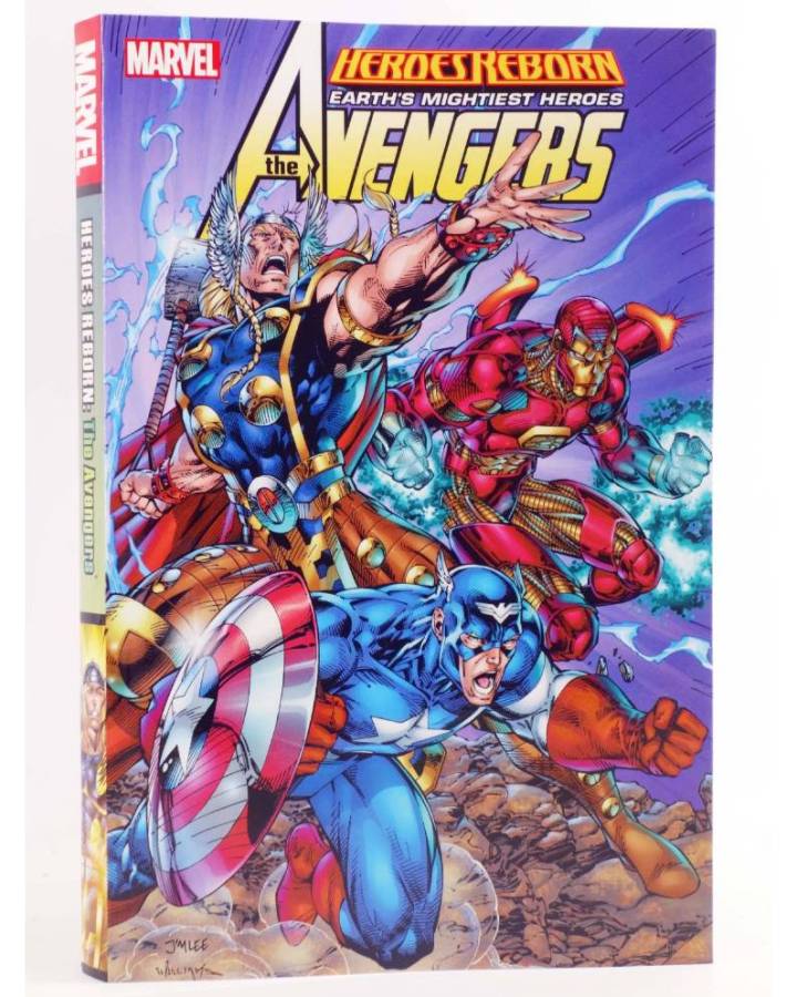 Cubierta de HEROES REBORN THE AVENGERS TPB (Rob Liefeld / Jim Lee) Marvel 2020. EN INGLÉS