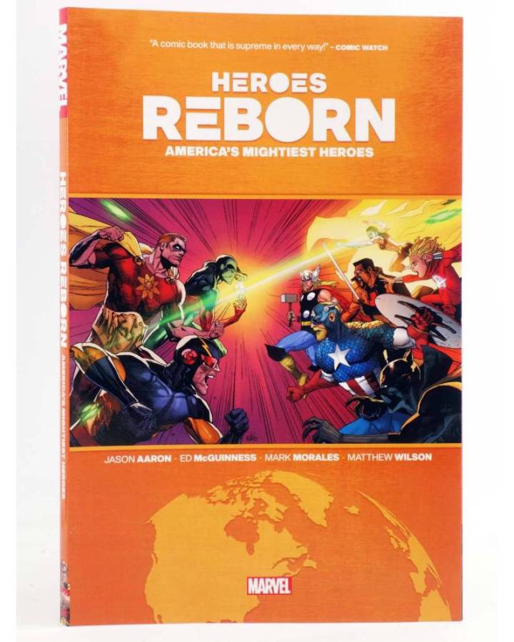 Cubierta de HEROES REBORN AMERICA'S MIGHTIEST HEROES TPB (Jason Aaron) Marvel 2021. EN INGLÉS